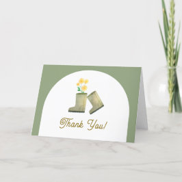 Tarjeta De Agradecimiento Boots florales de Boho Arch de cultivo local Baby