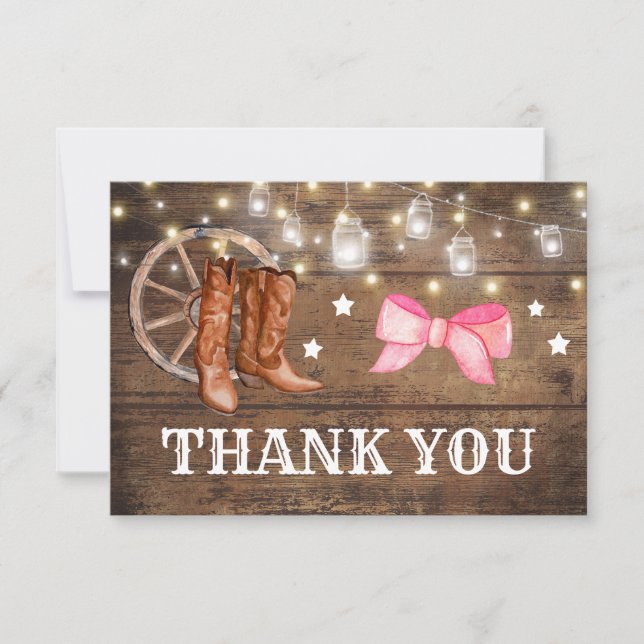Tarjeta De Agradecimiento Boots o golpes reveladores de género (Anverso)