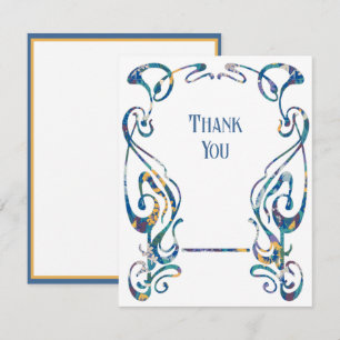 Tarjeta De Agradecimiento Borde Art Nouveau Gracias