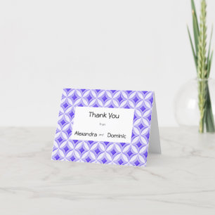 Tarjeta De Agradecimiento Borde de azulejos azules y blancos