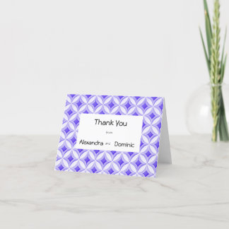 Tarjeta De Agradecimiento Borde de azulejos azules y blancos