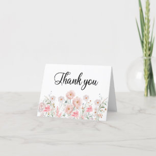 Tarjeta De Agradecimiento Borde Floral Acuarela