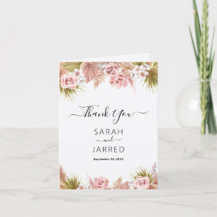Tarjeta De Agradecimiento Borde floral Boho
