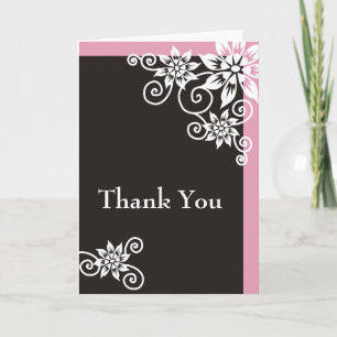 Tarjeta De Agradecimiento Borde rosa : Diseñador Gracias Cartas