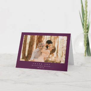 Tarjeta De Agradecimiento Borgoña Elegante Boda minimalista de fotografía ún