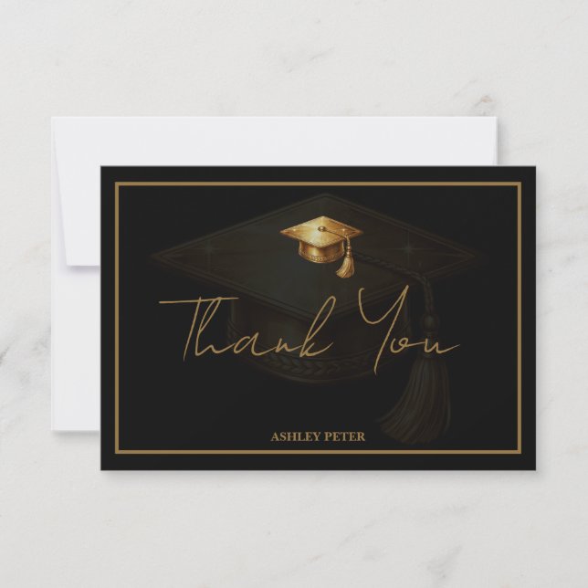 Tarjeta De Agradecimiento Borla Mínima de Birrete de Graduación (Anverso)