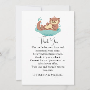 Tarjeta De Agradecimiento Bosque Animal Lindo Nutria