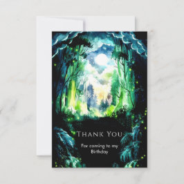 Tarjeta De Agradecimiento Bosque Brillante Cumpleaños Forestal