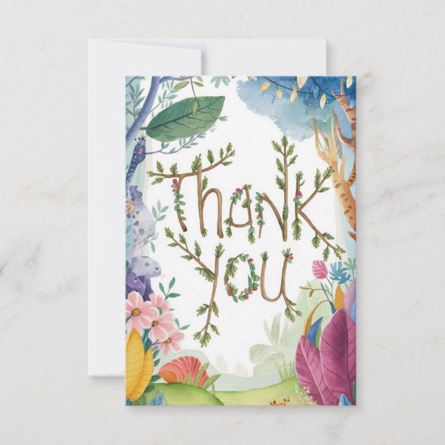 Tarjeta De Agradecimiento Bosque con Encanto (Anverso)