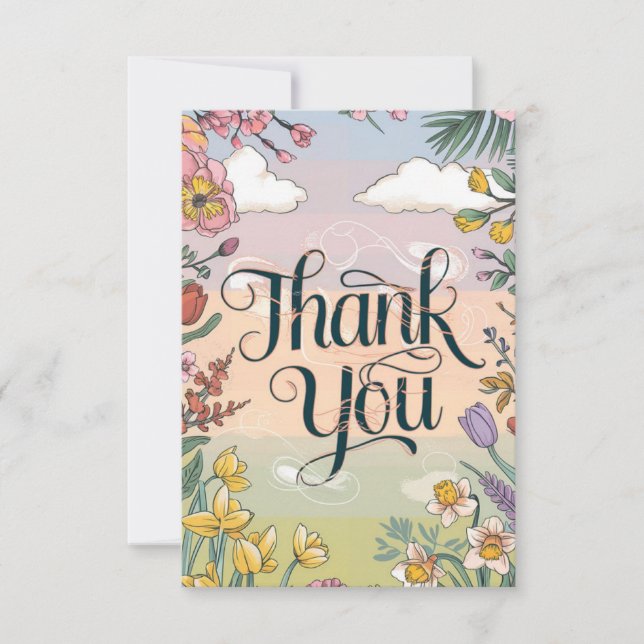 Tarjeta De Agradecimiento Bosque con encanto encantado (Anverso)
