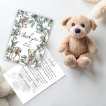 Tarjeta De Agradecimiento Bosque de bosques tierno animales bebé duchados<br><div class="desc">Bosque de bosques tierno animales bebé duchas de bebé gracias a las tarjetas,  color nevado neutro pastel tierno animales de los bosques género ducha neutra bebé gracias a las tarjetas,  pinos y animales de los bosques ducha bebé gracias a las tarjetas</div>