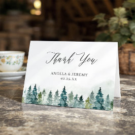 Tarjeta De Agradecimiento Bosque de Elegantes Pinos Gracias