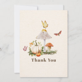 Tarjeta De Agradecimiento Bosque de hongos de calabaza Woodland Insectos Chi