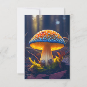 Tarjeta De Agradecimiento Bosque de Hongos Tranquilo Sereno Naturaleza Pacíf