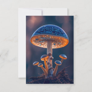 Tarjeta De Agradecimiento Bosque de Hongos Tranquilo Sereno Naturaleza Pacíf