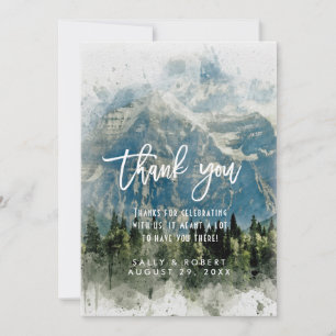 Tarjeta De Agradecimiento bosque de las montañas rocosas boda rústica