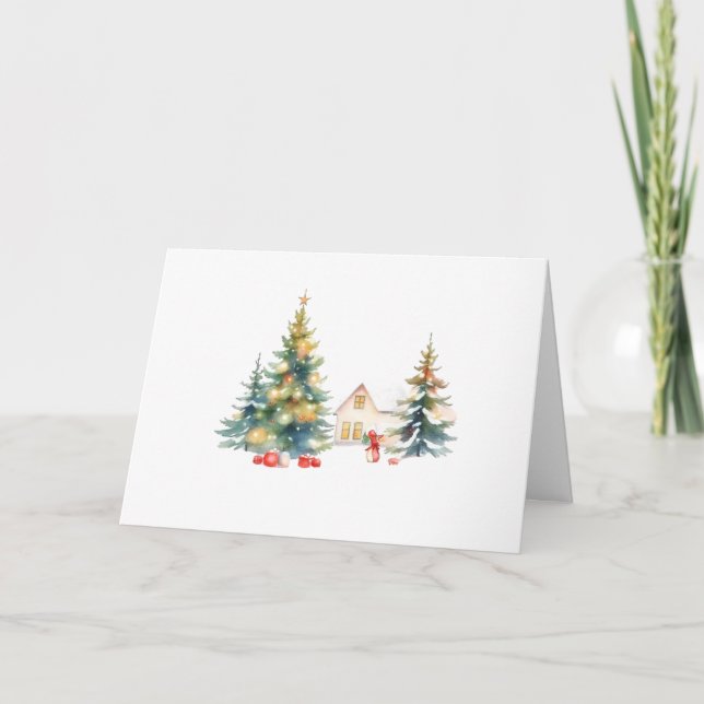 Tarjeta De Agradecimiento Bosque de Navidad  (Anverso)