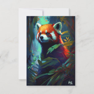 Tarjeta De Agradecimiento Bosque de vida silvestre pintado de retrato animal
