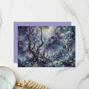 Tarjeta De Agradecimiento Bosque Embrujado Árboles Surrealistas Místicos Hon