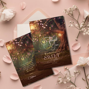 Tarjeta De Agradecimiento Bosque Encantado de Fantasía Iluminado Dulces 16