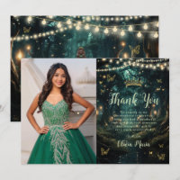 Bosque Encantado Verde Esmeralda Quinceañera Foto