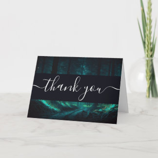 Tarjeta De Agradecimiento Bosque Encantado Verde Personalizado Gracias