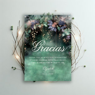 Tarjeta De Agradecimiento Bosque Encantado Vinca de la Tierra del Bosque Qui