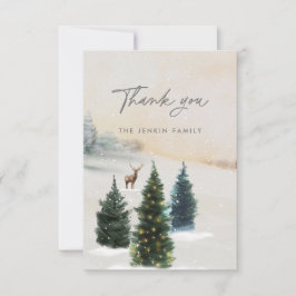 Tarjeta De Agradecimiento Bosque invernal elegante