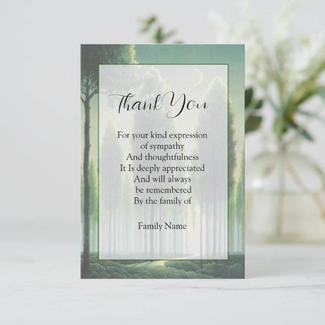 Tarjeta De Agradecimiento Bosque misterioso (Anverso de pie)