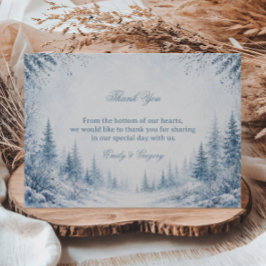 Tarjeta De Agradecimiento Bosque Nevado Debajo