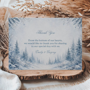 Tarjeta De Agradecimiento Bosque Nevado Debajo