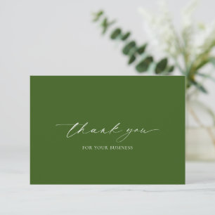 Tarjeta De Agradecimiento Bosque Oliva Verde Simple Elegante Moderno Negocio