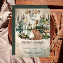 Bosque rústico de bosques Oh Boy Bear Baby Shower