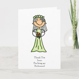 Tarjeta De Agradecimiento Bosquejo de la dama de honor, gracias
