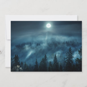 Tarjeta De Agradecimiento Bosques Bosque iluminado por luna