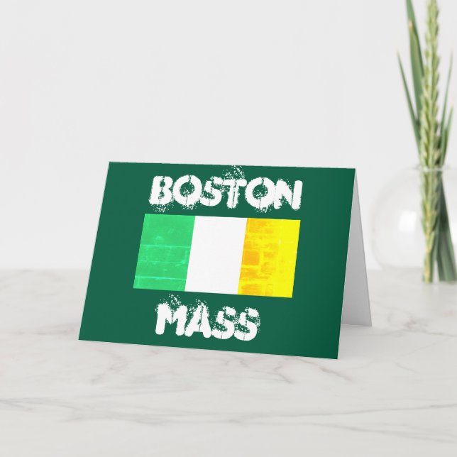 Tarjeta De Agradecimiento Boston Massachusetts Celtic Pride – Irish Flag (Anverso)