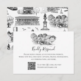 Tarjeta De Agradecimiento Boston Toile (Ed. Aniversario) Negro/Blanco