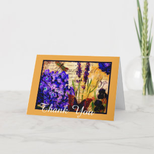 Tarjeta de agradecimiento botánica brillante