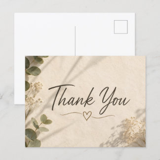 Tarjeta de agradecimiento botánica de planta elega