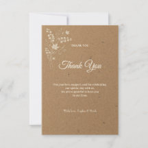 Tarjeta de agradecimiento botánica Lunaria Kraft
