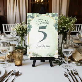 Tarjeta De Agradecimiento Botanical Greenery Eucalyptus Wedding Table Number