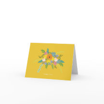 Tarjeta de agradecimiento botánico - Amarillo