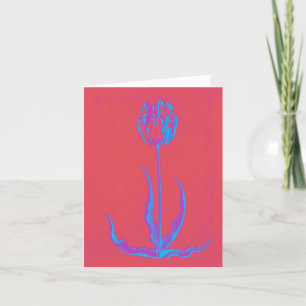 Tarjeta de agradecimiento botánico Blue Tulip
