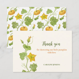 Tarjeta De Agradecimiento botánico de calabaza