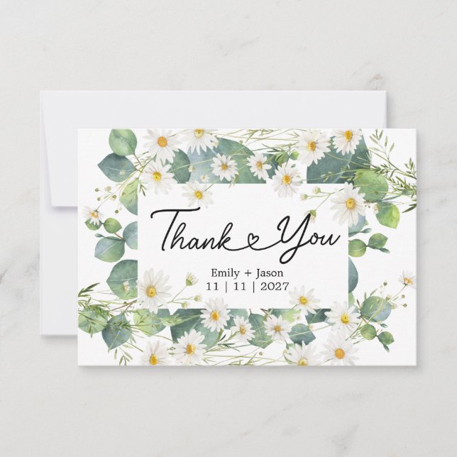 Tarjeta de agradecimiento botánico de Eucalyptus y (Anverso)