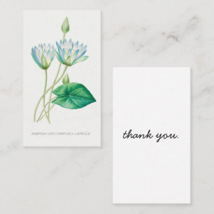 Tarjeta de agradecimiento botánico de flor azul pá