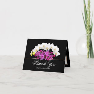 Tarjeta de agradecimiento botánico de orquídea bla