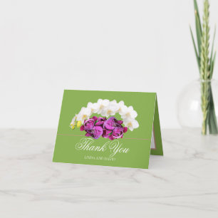 Tarjeta de agradecimiento botánico de orquídea bla
