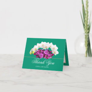 Tarjeta de agradecimiento botánico de orquídea bla