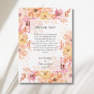 Tarjeta de agradecimiento botánico del jardín flor